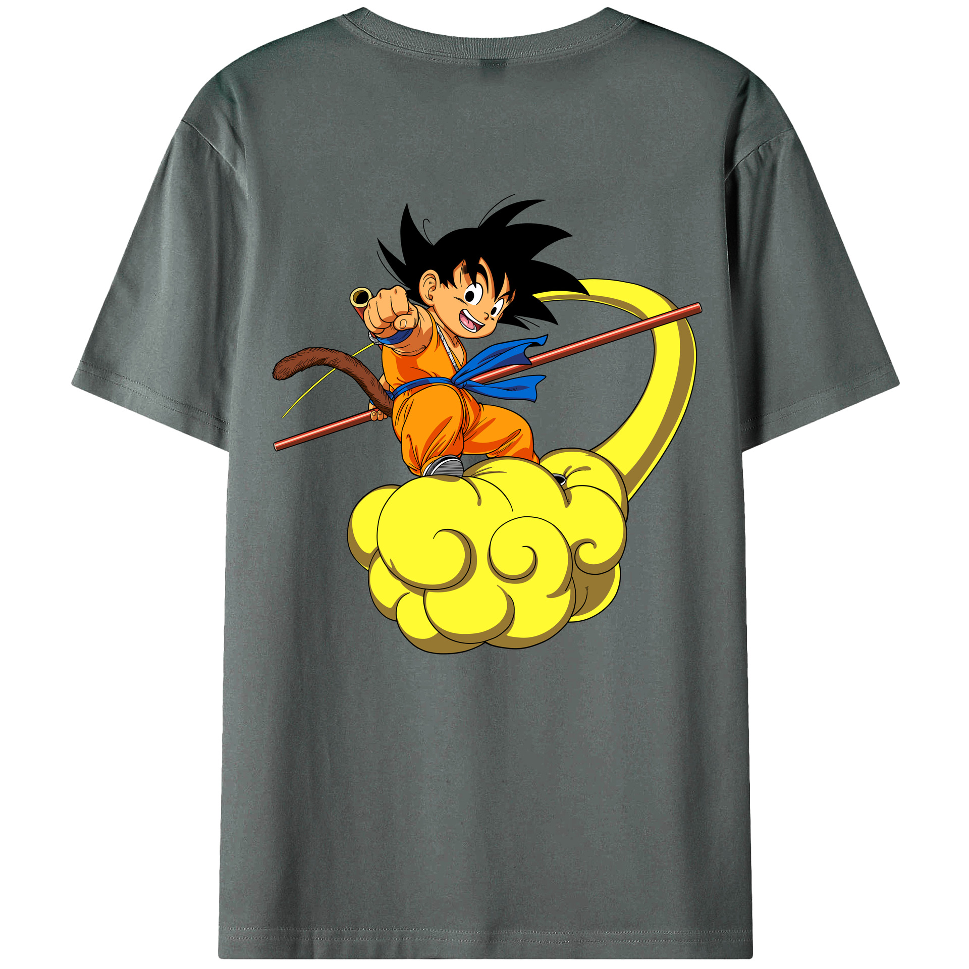 （画像用） ドラゴンボール 孫悟空（そん ごくう）Son Goku カカロット DRAGON BALL Kakarotto 綿100％ メンズ半袖Tシャツ（バックプリント） 通気性